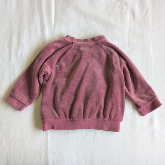 gymboree dusty rose pink velour bomber zip-up jacket 6-12 months baby girl - Picture 5 of 5
